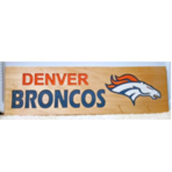 NEW!! Handcrafted Denver Broncos Engraved Wood Sign, 6" (L) x 20" (W) X 0.5" (D) - Picture 9 of 10